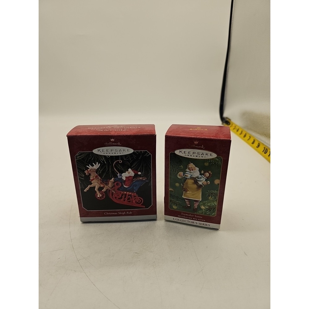 Christmas Sleigh Ride 1998 & Toymaker 2001 Hallmark Keepsake Christmas Ornament